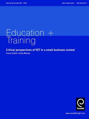 cover image of Education + Training, Volume 46, Issue 8 & 9